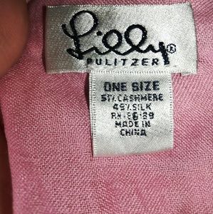 Lilly Pulitzer pink cashmere and silk scarf.